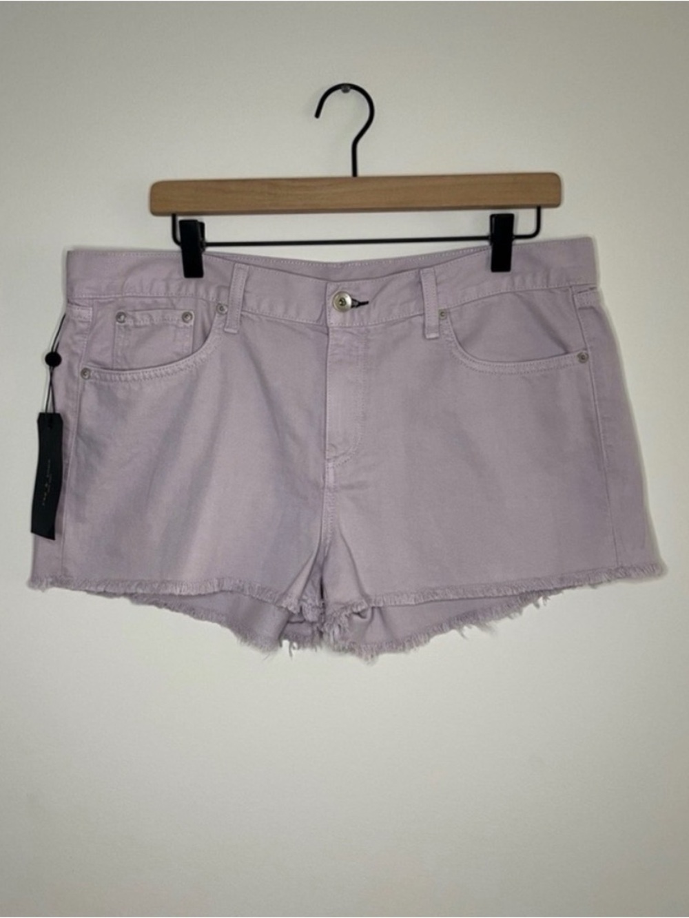 NWT Rag & Bone Denim Cut Off Shorts Size 31 Purple High Rise Frayed Hem